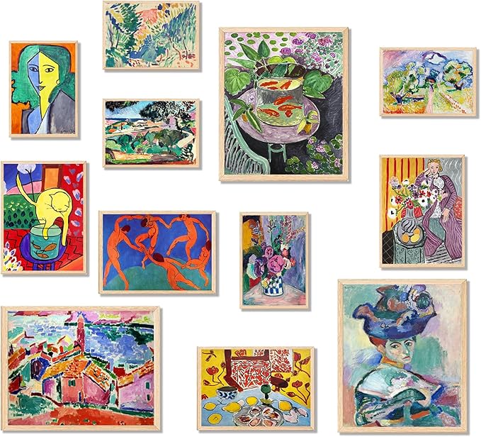 KBKBART Matisse Wall Art Prints Set of 12, Matisse Eclectic Wall Decor by KBKBART