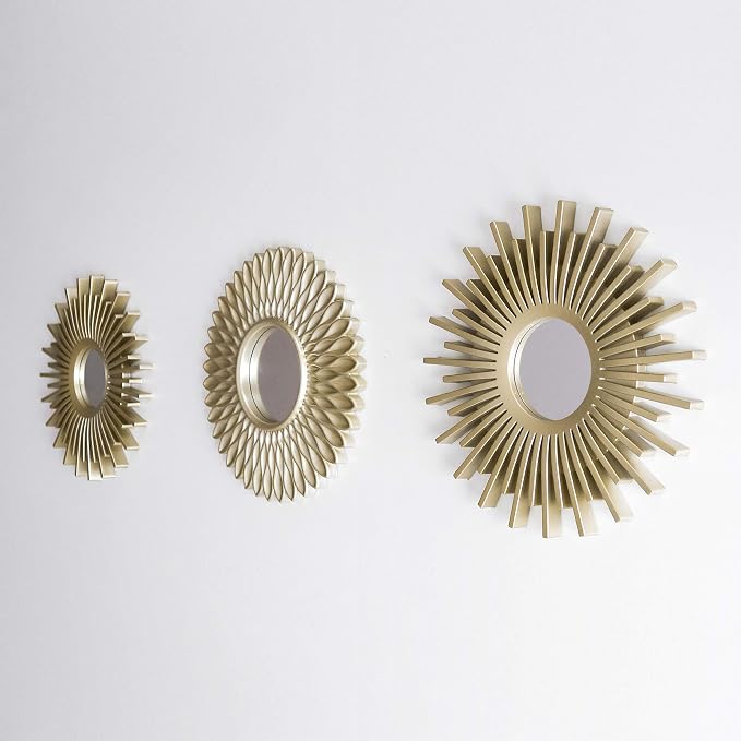 BONNYCO Gold Mirrors for Wall Pack of 3, Round Wall Mirrors Bedroom Room and - Image 3