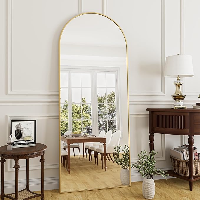 Rowjut 64"x21"Floor Mirror Arched Full Length Mirros, Mirror Floor Length by Rowjut