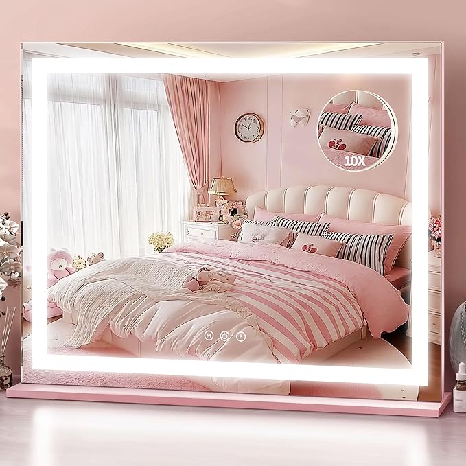 ROLOVE 23"x 18" Pink Vanity Mirror by ROLOVE