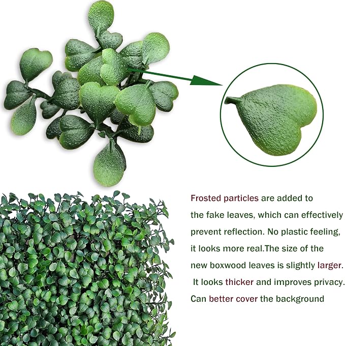 ODTORY Artificial Boxwood Roll Panels:40 X 120 in UV-Anti More Dense Greenery - Image 4
