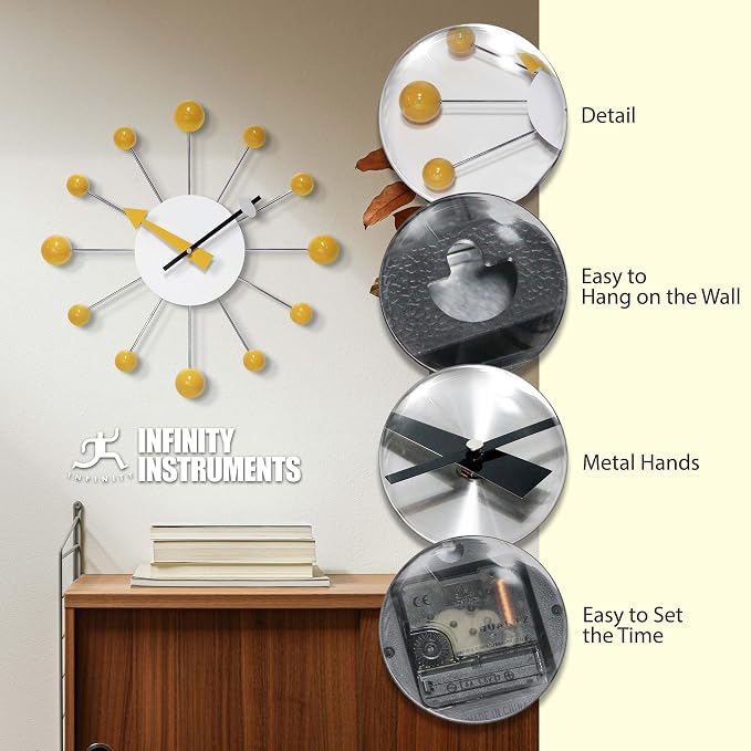 Infinity Instruments LTD. Orb Spoke Starburst Wall Clock - Image 6