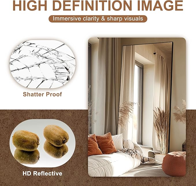 Delma Full Length Standing Mirror, Large Floor Mirror - Image 5