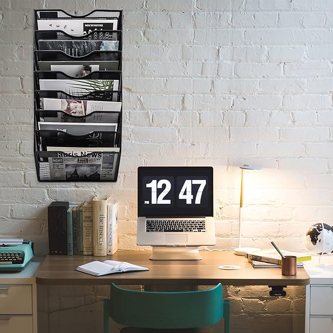 EASEPRES 8 Pocket Mesh Hanging Wall File Organizer, Wall Mounted Mail Paper - Image 3