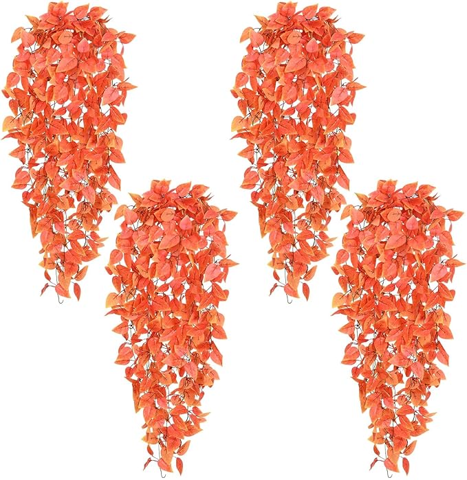 BLEUM CADE Fake Hanging Plants, Faux Orange Vines Hanging Plant by BLEUMCADE