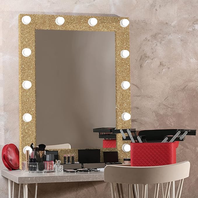 CRE8TIVE Champagne Gold Glitter Wallpaper Border Peel and Stick Wall Border - Image 5