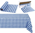 Kochorie 54 Inch x 100 Ft Blue Checkered Plastic Table Cloth Roll Disposable by Kochorie
