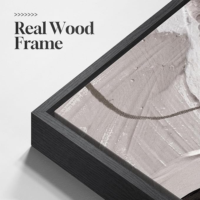Large Framed Black and White Grey Abstract Wall Art - Image 6