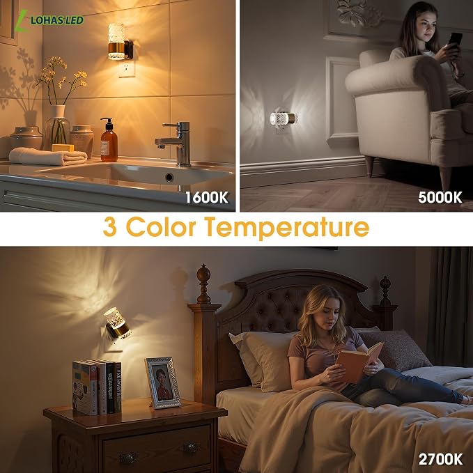 L LOHAS LED Night Light, Modern Night Lights Plug into Wall, Amber-3000K-5000K - Image 7