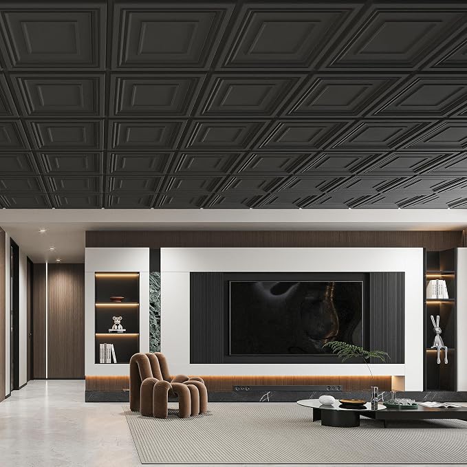 Art3d Drop Ceiling Tiles 24x24 Inch – Glue Up PVC Ceiling Tiles 2x2 Ft. - Image 2