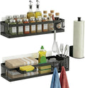PUSDON 5-in-1 16.5" Extra Long Slim Wall Mount Wrapped Mesh Kitchen Organizer & by PUSDON