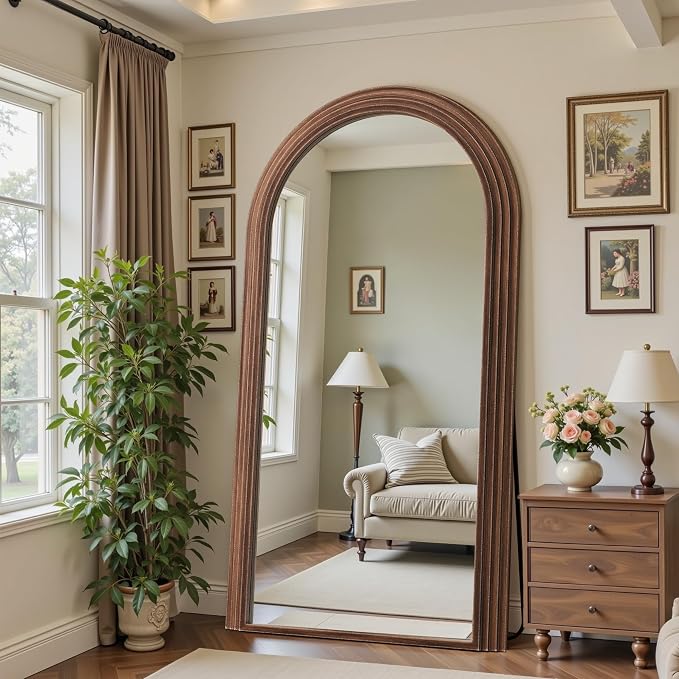 Antok Full Length Mirror 76"×41" Floor Mirror Standing Tall Mirror, Arched - Image 2