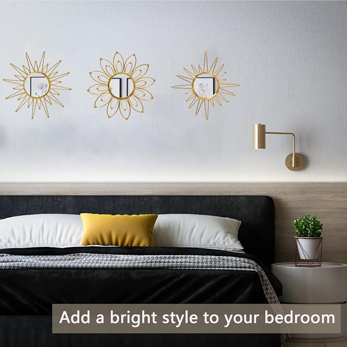 Mirror Wall Decor Gold Mirrors for Wall Metal Sunburst Mirrors Home Decoration - Image 5