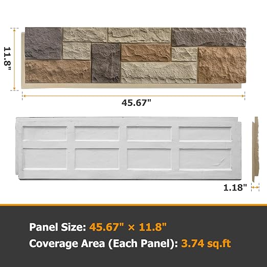 ROOMTEC 1-Pack Faux Stone Wall Covering Panels - Image 2