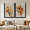 Large Framed Abstract Canvas Wall Art, 2 Piece Modern Prints Paintings Artwork by Cuspin