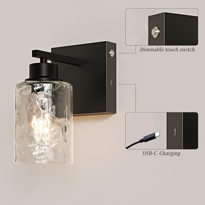 Rayogale Battery Operated Wall Sconce Set of 2, Easy Install Dimmable - Image 3