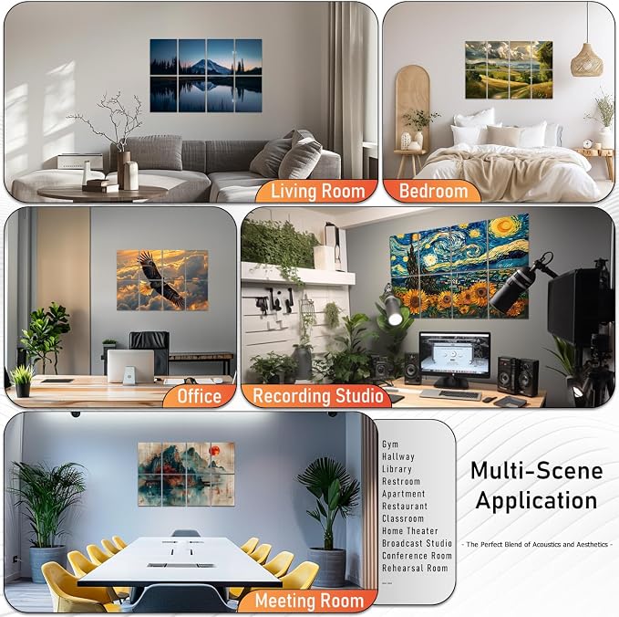 FurnoFlexArt Acoustic Panels Tiles Decorative Room Sound Proof Foam Absorbing - Image 5