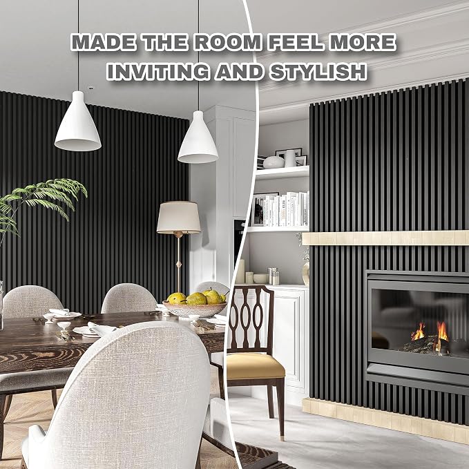 Wood Slat Wall Panels 8 Pack 96x6.3in Modern Black WPC Panels - Image 9