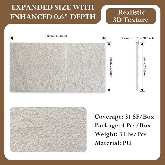 3D Faux Stone Wall Panels, Waterproof Stone Texture Panels - Image 3