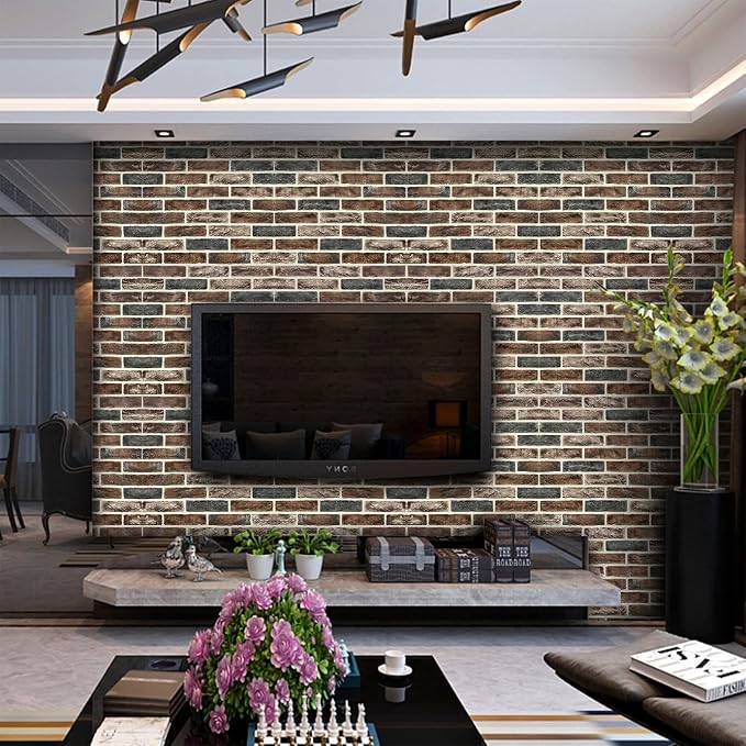 10-Pack 52 Sq.Ft 3D Wall Panels Peel and Stick 3D Faux Brick Wallpaper Peel and - Image 2