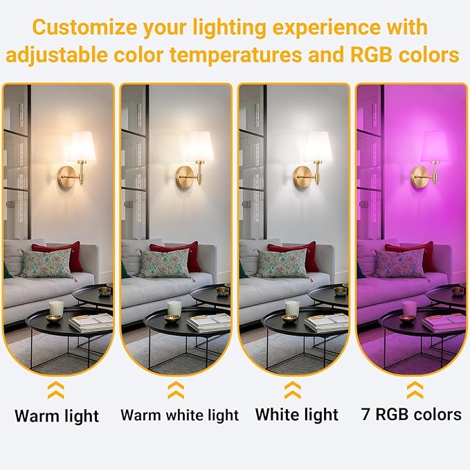 Vimhou Peel and Stick Wall Sconces, Stick On Wall Sconce Set of 2, Battery - Image 4