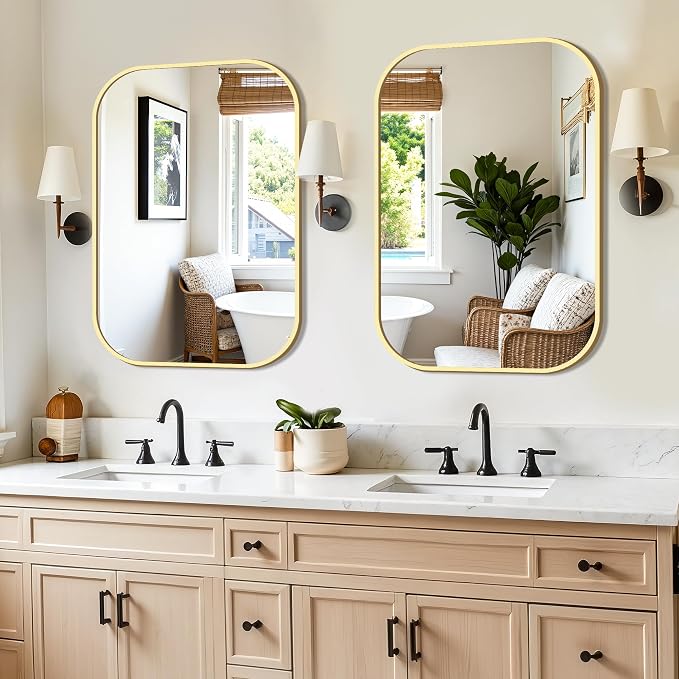 FICTOR Bathroom Vanity Mirror for Wall, 2 Pack 24" x 36" Rectangle Bathroom - Image 8