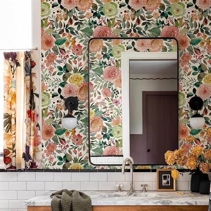 Floral Pattern Self-Adhesive Contact Paper, Oil and Water Resistant Drawer - Image 7