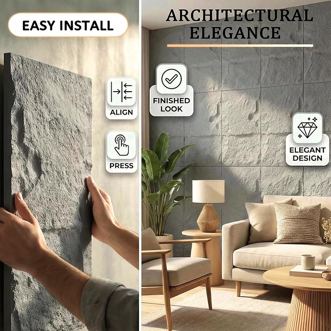 3D Faux Stone Wall Panels, 1.18" wall Panels - Image 4