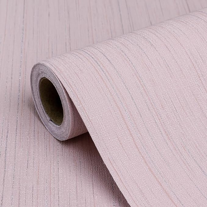 Pink Grasscloth Peel and Stick Wallpaper Texture Contact Paper A Set of 15.7" X by Biyoeepeelstickwallpaper
