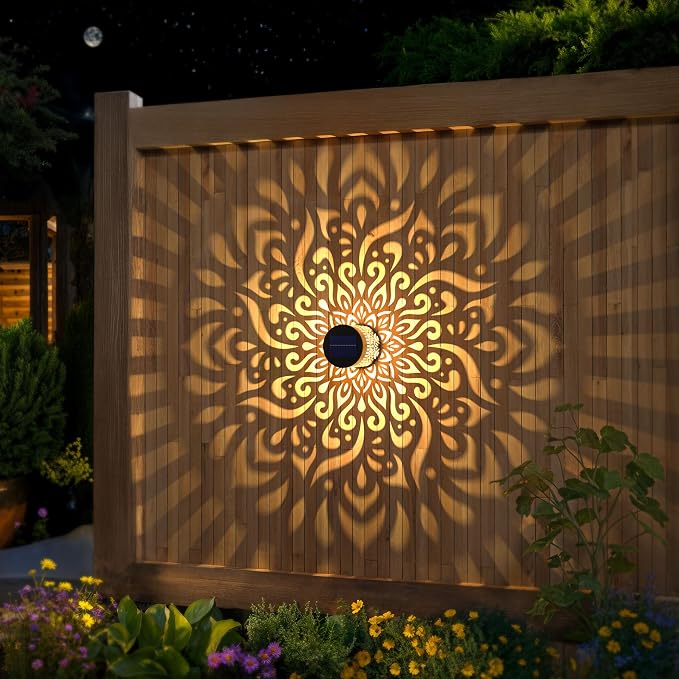 4 Pack Large Solar Fence Lights Metal Solar Powered Outdoor Wall Deck Step - Image 4