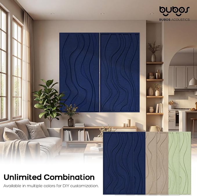 BUBOS 4 Pack Large Acoustic Panels, Total Size 47.2 x 23.6 Inches Soundproof - Image 6