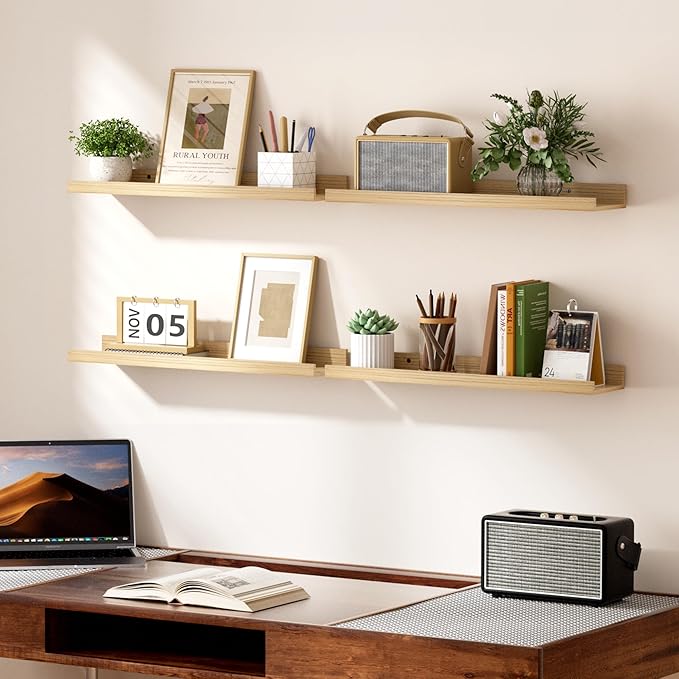 upsimples Floating Shelves for Wall, 23.6 Inch Shelves for Decor Storage Set of - Image 6