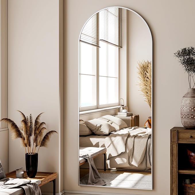 XRAMFY 56"x21" Floor Full Length Mirror Standing Full Body Rounded Corner - Image 3