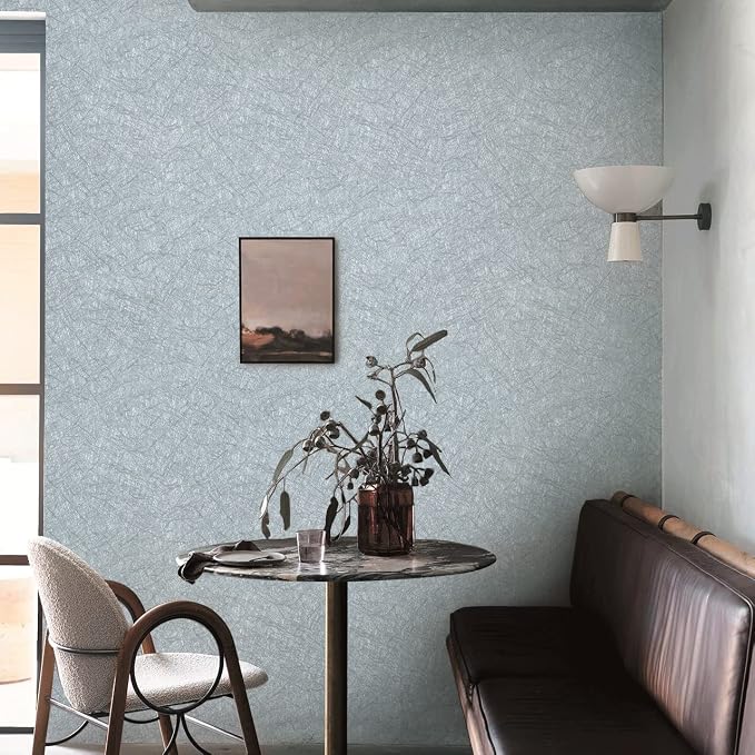 Cohoo Home Gray Peel and Stick Wallpaper Grey Silk Contact Paper - Image 2
