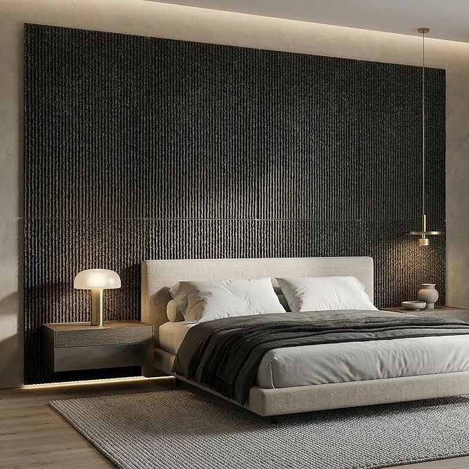 VooBang 4 Pack 3D Wall Panels, Waterfall Stone Texture PU Wall Panels, Accent - Image 2