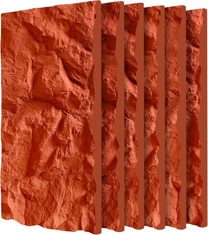 3D Faux Stone Wall Panels, Lightweight & Waterproof Accent Marble Rock Skin by Gahowlen
