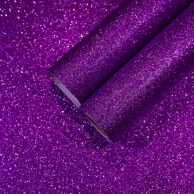 CHIHUT 15.7''x236'' Dark Purple Glitter Contact Paper Peel and Stick by CHIHUT