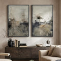 Large Framed Neutral Abstract Wall Art Set of 2 by MXART
