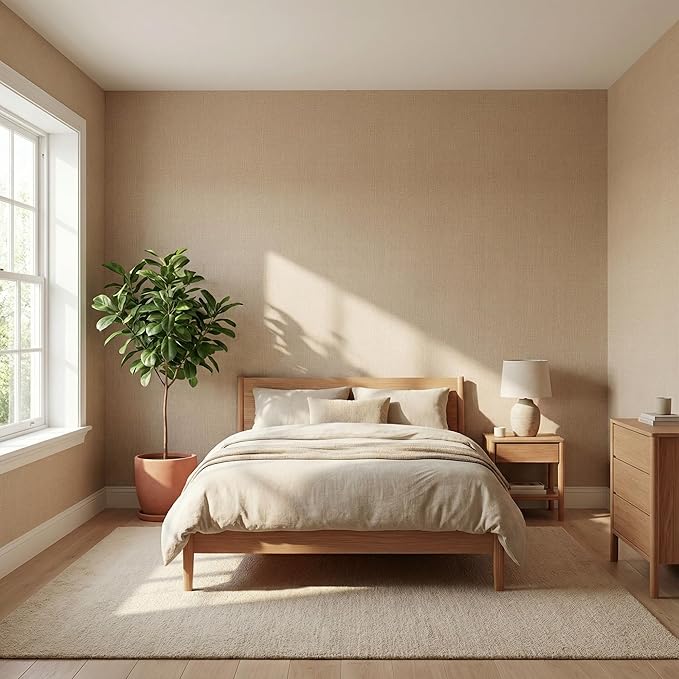 WADILE Grasscloth Peel and Stick Wallpaper 15.7in x 78.7in, Textured Contact - Image 2