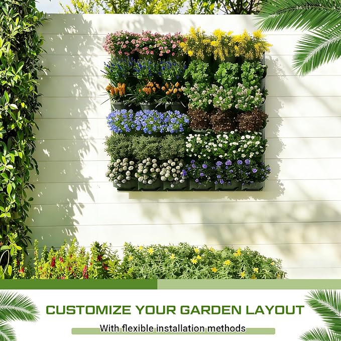 Briwooody 30 Set 60 Pocket Vertical Stackable Wall Planters Kit Outdoor Self - Image 7