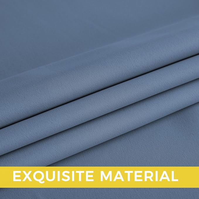 NICETOWN Room Darkening Draperies Curtains Panels, 2 Panels Stone Blue W52 x - Image 5