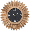 Honiway 16 Inch Wall Clocks, Rustic Wood Boho Sunburst Decorative Wall Clock by Honiway