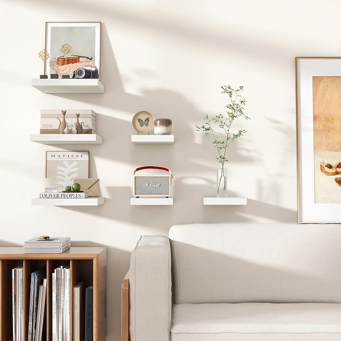 Square Floating Shelves for Wall 8"W x 8"D x 1.2"H, Small Engineered Wood Wall - Image 6