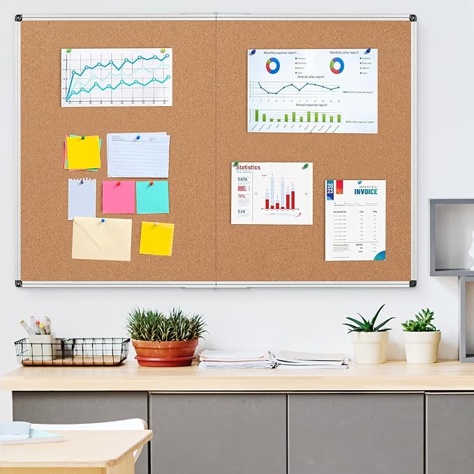 Cork Board Bulletin Board 36 x 48, Foldable Office Board - Image 8