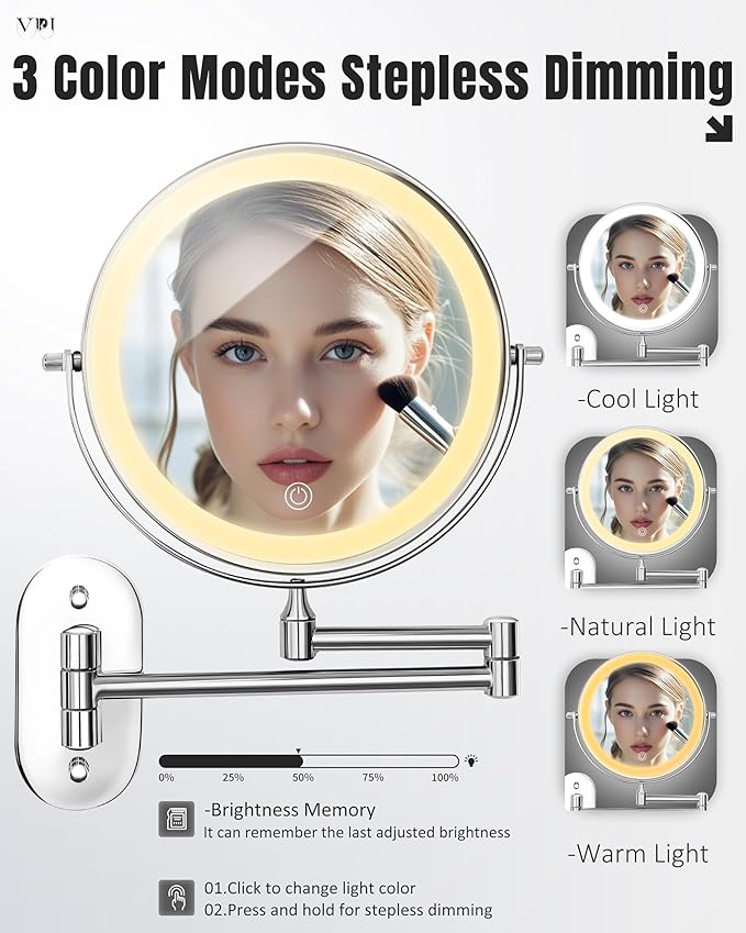 Wall Mounted Makeup Mirror - Image 3