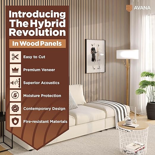 Avana Modern Acoustic Wood Wall Panel –93.2x11.25 Inch Panels – Fits 94x12 - Image 2