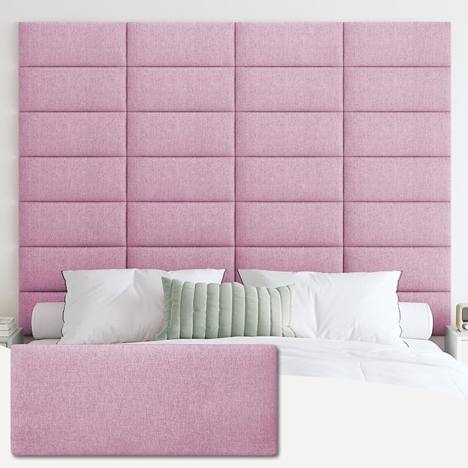 IFNOW Upholstered Wall Mounted Headboard, 3D Soundproof Wall Panels Peel and by IFNOW