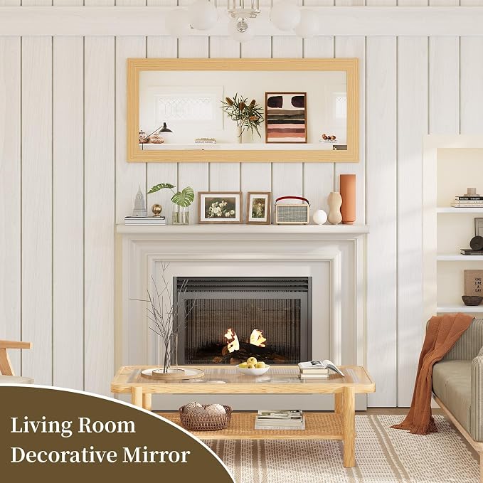 Syndra Modern Full Length Mirror Wood Frame, 65x24'' Large Floor Mirror - Image 7