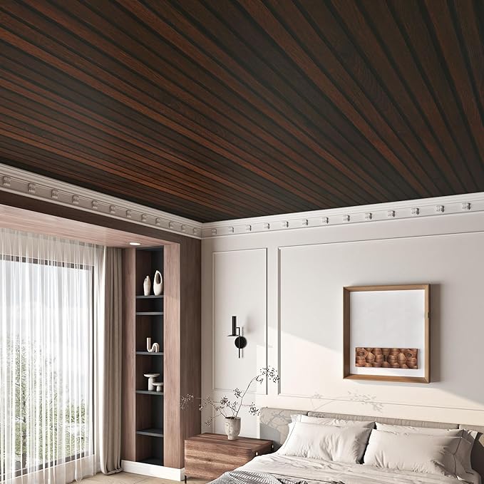 FunStick 16"x240" Peel and Stick Wallpaper Wood Slats Self Adhesive Wall Paper - Image 5