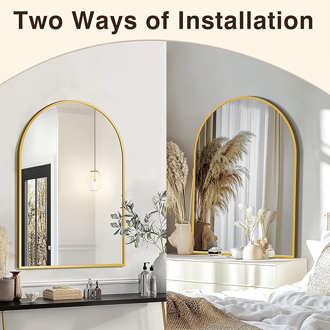 FICTOR Bathroom Mirror for Wall, Arched Vanity Bathroom Mirror for Over Sink - Image 6